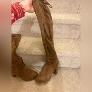 Women’s Tall Suede Block Heel Boots - Brown